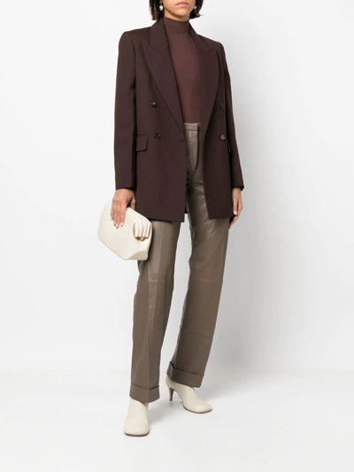 Federica Tosi Flared Leather Trousers In Grau