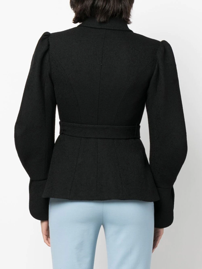 Rochas Fine Wool Bouclé Blazer In Schwarz