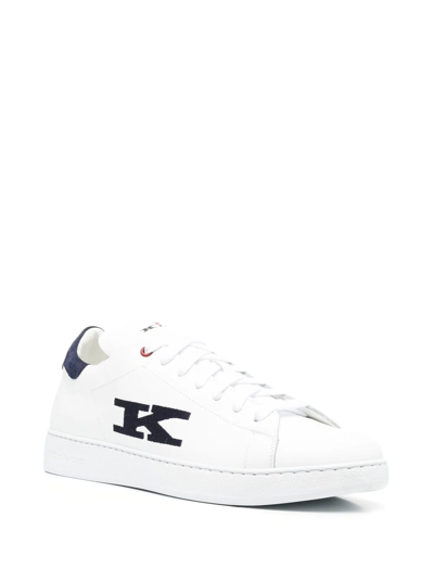 Shop Kiton Logo-print Lace-up Sneakers In White