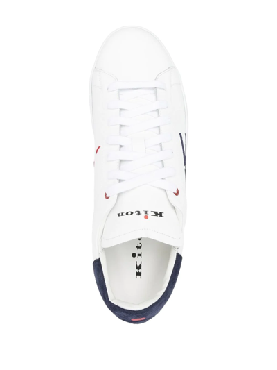 Shop Kiton Logo-print Lace-up Sneakers In White