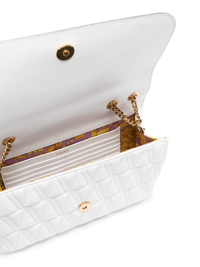 Shop Versace Virtus Shoulder Bag In White