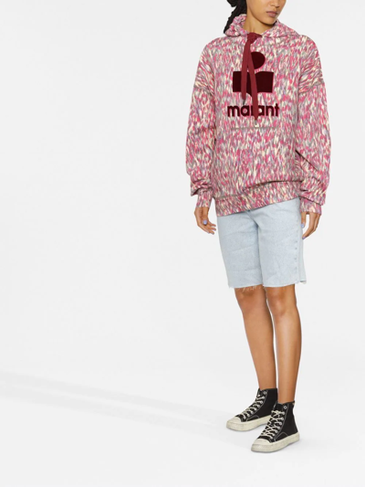 Shop Isabel Marant Étoile Abstract-print Logo Hoodie In Rosa
