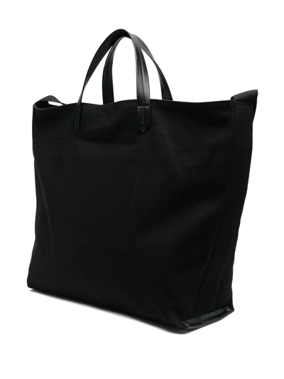 Shop Jil Sander Logo-print Tote Bag In Schwarz