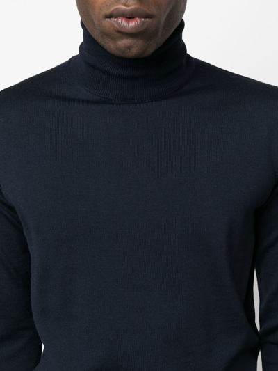Shop Roberto Collina Wool Roll-neck Jumper In Blau