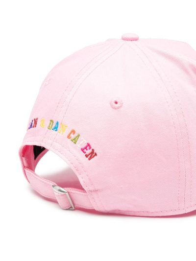 Shop Dsquared2 Embroidered-logo Baseball Cap In Rosa