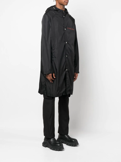 44 Label Group Logo Motif Parka In Schwarz