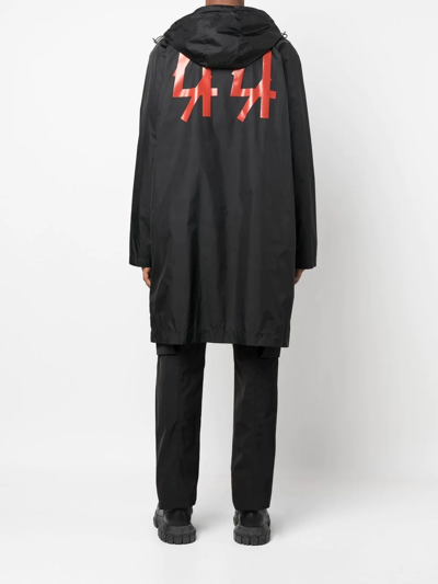 44 Label Group Logo Motif Parka In Schwarz