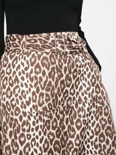 Jil Sander Leopard-print Midi Skirt In Nude