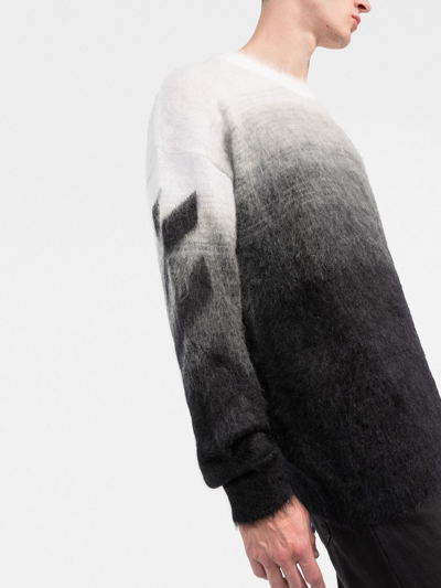 Off-white Diag Arrow Brushed Knit Crewneck Sweater In Black | ModeSens