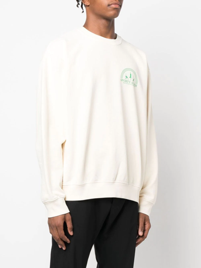 Sporty And Rich Fitness Group Logo-print Sweatshirt In Nude