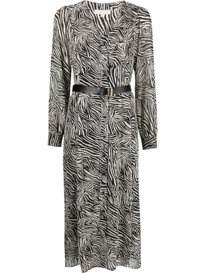 Michael Kors Zebra-print Dress In Schwarz