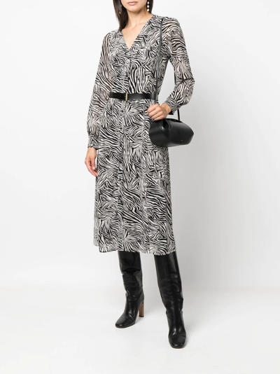 Michael Kors Zebra-print Dress In Schwarz