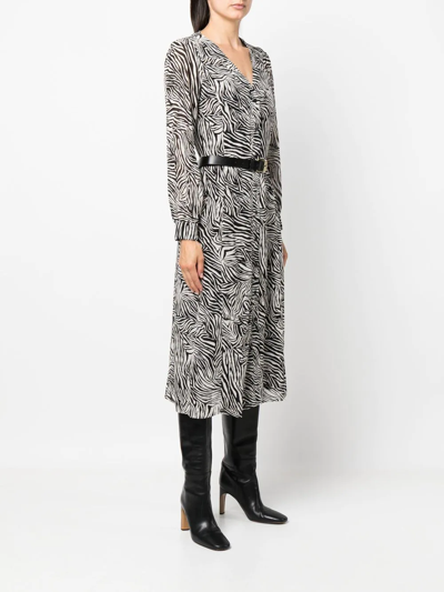 Michael Kors Zebra-print Dress In Schwarz