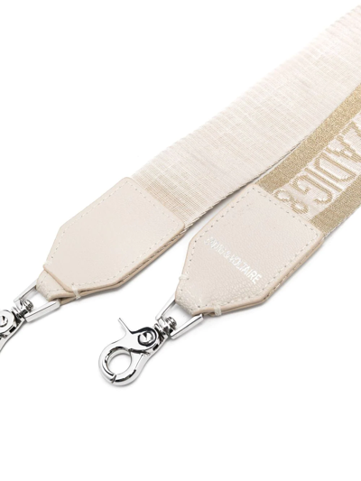 Zadig & Voltaire Logo-print Detail Bag Strap In Gold