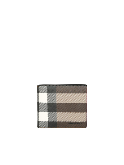 Shop Burberry Wallet With Check Pattern By  Is A Classic And Timeless Accessory In Brown