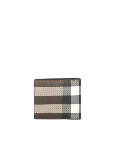 Shop Burberry Wallet With Check Pattern By  Is A Classic And Timeless Accessory In Brown