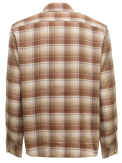 Shop Apc A.p.c. Mans Cotton And Linen Check Shirt In Brown