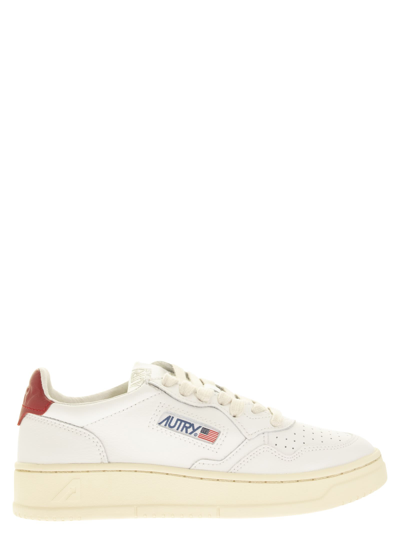 Shop Autry Medalist Low - Leather Sneakers In White/red