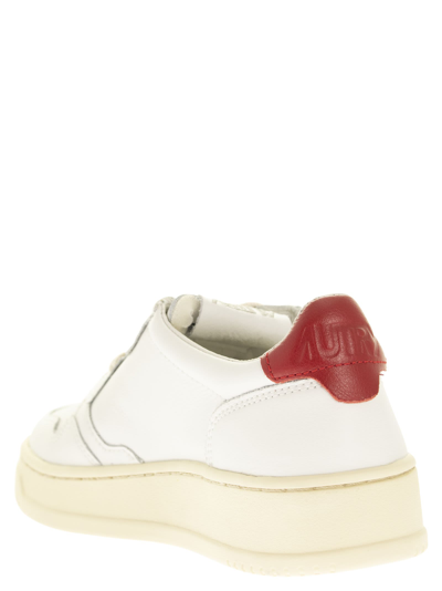 Shop Autry Medalist Low - Leather Sneakers In White/red