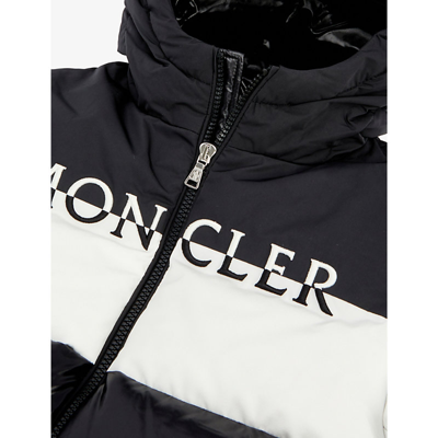 Shop Moncler Laotari Padded Shell-down Hooded Jacket 4-12 Years In Black