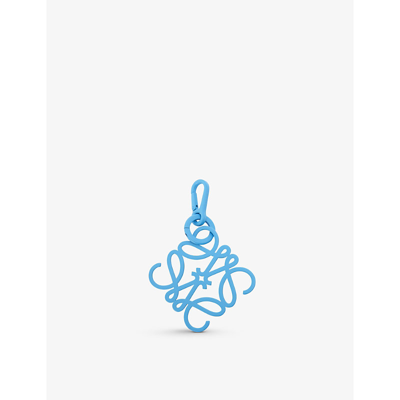 Shop Loewe Anagram Brass And Stainless Steel Charm In Cyan