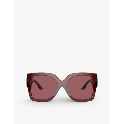 Shop Versace Women's Red Ve4402 Square-frame Acetate Sunglasses