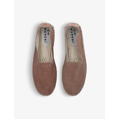 Shop Manebi Hamptons Contrast-stitch Suede Espadrilles In Camel