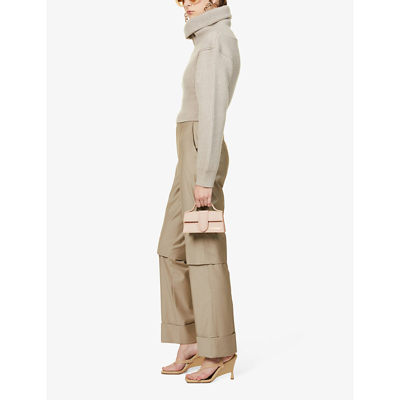 Jacquemus Le Bambino Leather Top-handle Bag In Dark Beige