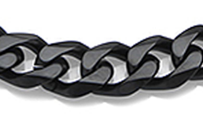 Hmy Jewelry Black Ip Stainless Steel 24" Curb Chain Necklace In Black