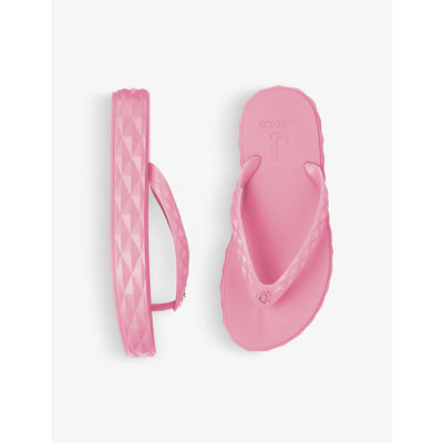 Shop Jimmy Choo Women's X Candy Pink Diamond Rubber Flip-flops