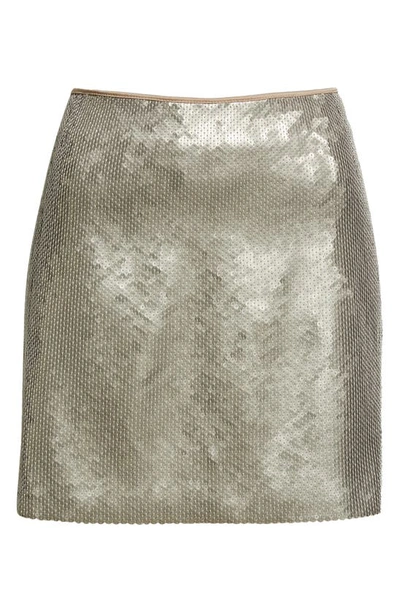 Shop Brunello Cucinelli Sequin Miniskirt In C867 Platino
