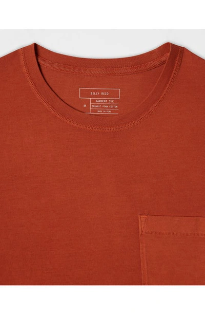 Shop Billy Reid Washed Organic Cotton Pocket T-shirt In Burnt Orange