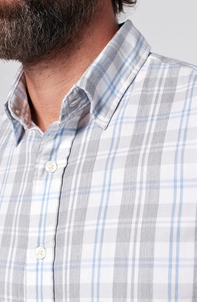 Shop Faherty The Movement Check Button-up Shirt In Grey Cream Plaid