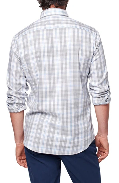 Shop Faherty The Movement Check Button-up Shirt In Grey Cream Plaid