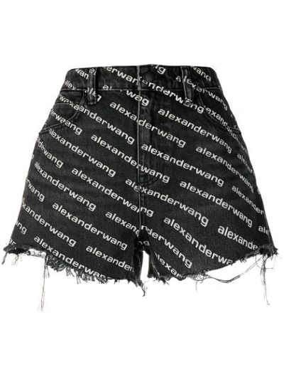 Shop Alexander Wang Women Bite Shorts In Grey Aged/white