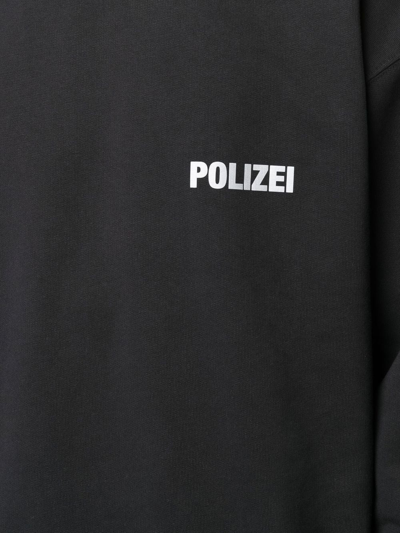 Shop Vetements Unisex Polizei Sweatshirt In Black