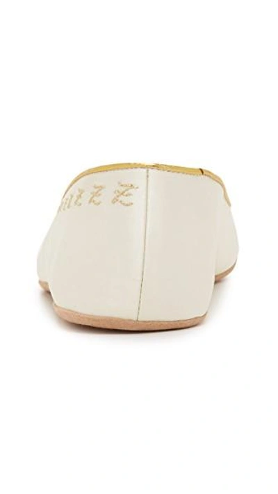 Shop Charlotte Olympia Cat Nap Slipper Set In White