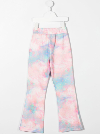 Chiara Ferragni Tie-dye Embroidered Eye Trousers In Pink