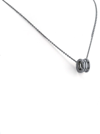 Pre-owned Bvlgari 18kt White Gold B.zero1 Necklace In Silver