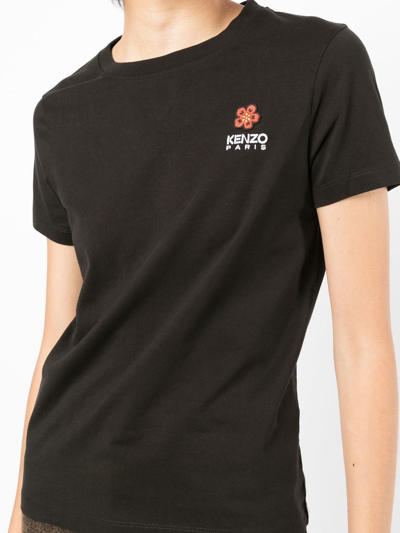 Kenzo Crest Logo Classic Cotton Jersey T-shirt In 黑色