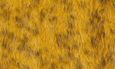 Shop Acne Studios Leopard Jacquard Crewneck Sweater In Mustard Yellow/ White