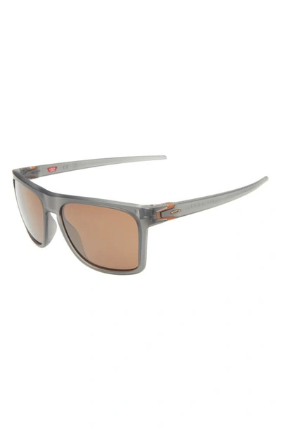 Oakley 57mm Polarized Rectangular Sunglasses In Grey Smoke
