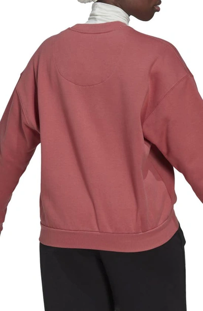 Shop Adidas Originals Crewneck Logo Sweatshirt In Wonder Red