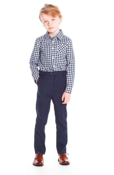 Andy & Evan Boy's Cotton Button-down Shirt In Navy