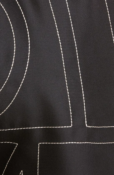 Totême Black Monogram Silk Pj Shorts In Black Monogram