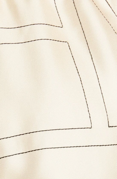 Shop Totême Monogram Pull-on Silk Shorts In Ivory Monogram