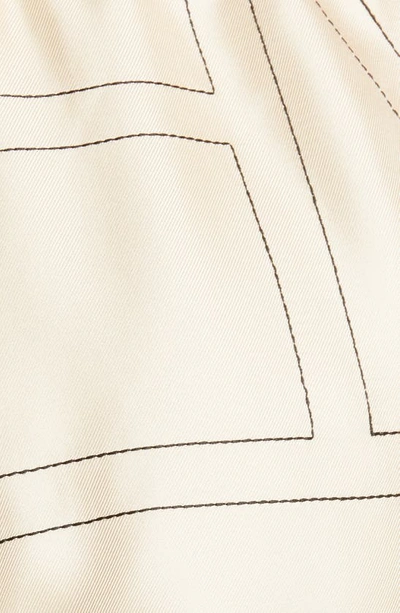 Totême Toteme Monogram Silk Pj Shorts In Ivory Monogram