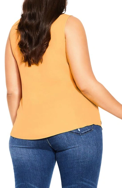 Shop City Chic Sexy Zip Sleeveless Top In Gold