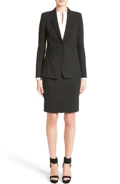 Shop Akris Punto Long One-button Jacket In Black