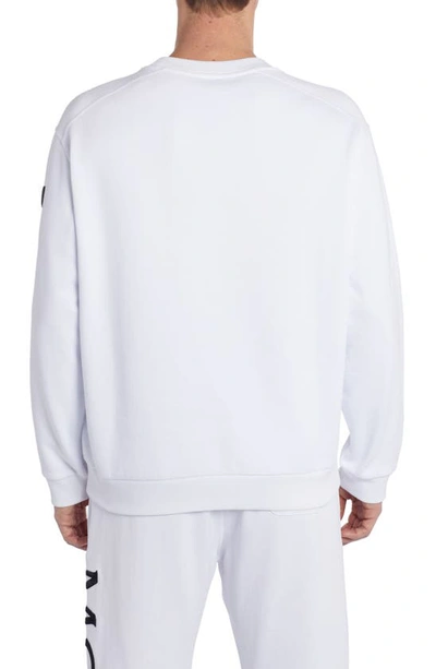 Shop Moncler Embroidered Strike Out Cotton Sweatshirt In White
